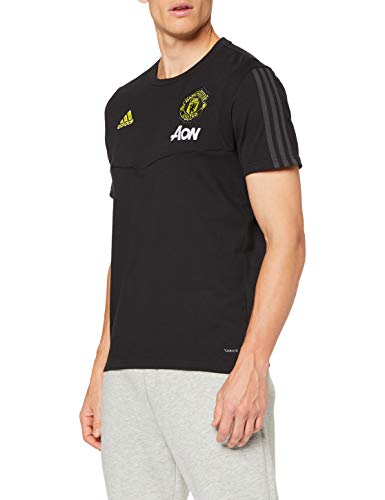 adidas MUFC tee T-Shirt, Hombre, Black/Solid Grey, S