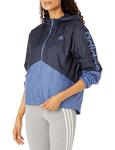 adidas,Womens,Linear Windbreaker,Legend Ink/Crew Blue,XX-Large