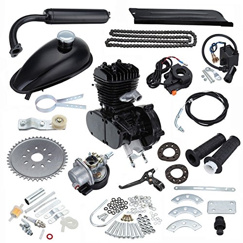 Ambienceo Motor Bicicleta Conversión Kit para Bicicleta Motorizada (50cc Negro)