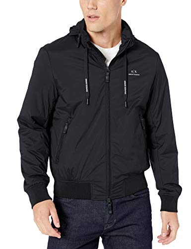 Armani Exchange \long String Bomber Chaqueta, Negro (Black 1200), XX-Large para Hombre