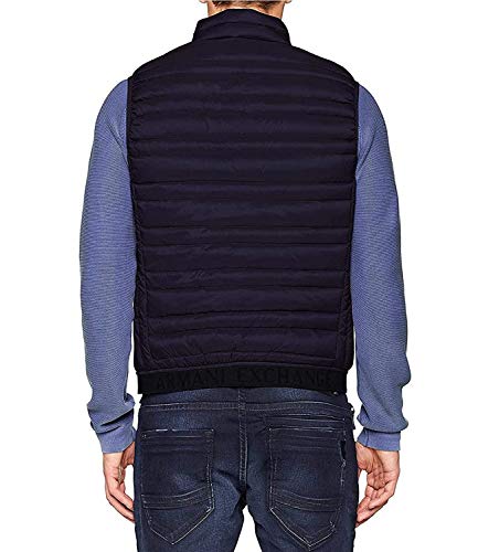 Armani Exchange Puffer Jacket Gilet Chaleco, Azul (Navy/Melange Grey Bc 5578), X-Large para Hombre