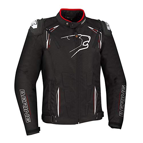 BERING Start-R - Chaqueta para moto (4XL), color negro, blanco y rojo