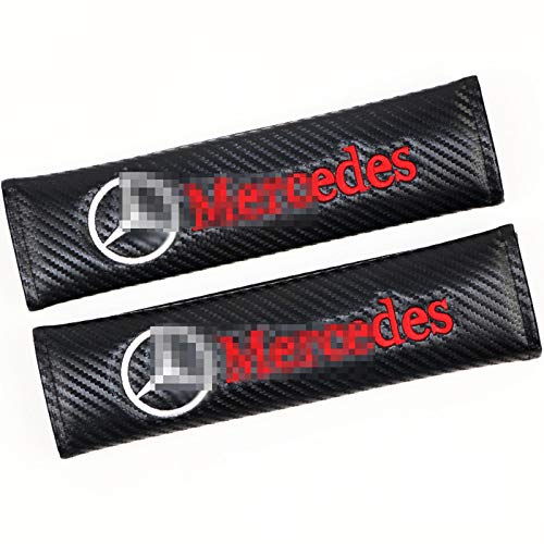 BLJS Cubierta de Cinturón de Seguridad de Fibra Carbono para Coche 2PCS, para Mercedes-B-ENZ AMG Clase A Clase C CLS CLA,A