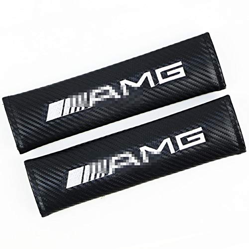 BLJS Cubierta de Cinturón de Seguridad de Fibra Carbono para Coche 2PCS, para Mercedes-B-ENZ AMG Clase A Clase C CLS CLA,B