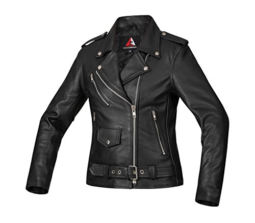 Bohmberg Premium Chaqueta de cuero para mujer - Cuero real-para motociclistas-cuero pesado - S