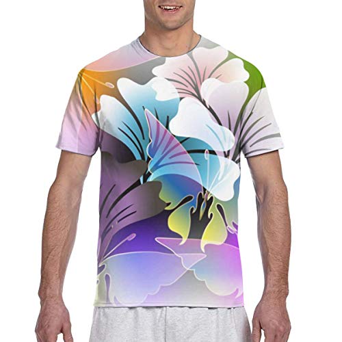 Camisetas para Hombres Camisas de Trabajo para Hombres Coloridas Florales y Brillantes de Primavera y Verano Tallas Regulares y Grandes y Altas