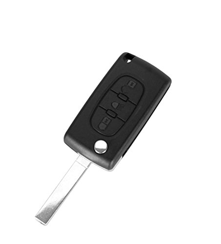 Carcasa llave para Citroen C4 C5 C4 Picasso C6 | CE0536 | 3 Botones | Modelo con ranura para pilas