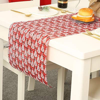 Casa clásica 40 * 170cm tela bordada de Navidad de la vendimia corredores Santa Claus Tapiz de Navidad Camino de Mesa Suministros Mat Navidad para la cocina del banquete de boda ( Color : Cedar C )