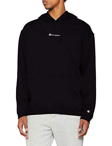 Champion Hombre - Sudadera con Capucha Classic Small Logo - Negro, M