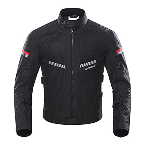 Chaqueta de Motocicleta de Moto para Hombre, Respirable, Armadura Protección, reflexión de Alto Brillo, para Verano Primavera otoño