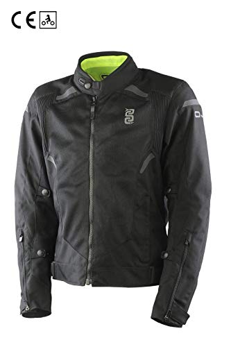 Chaqueta de verano para moto OJ Tropical para hombre con inserciones de malla, color negro, talla L