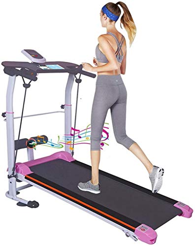 Cinta de correr mecánica portátil, máquina para caminar plegable, Home G-ym, cinta de correr para caminar de dos ruedas, máquina de ejercicio para correr con correa de fitness, pantalla LCD (multicolo