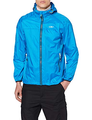 CMP Rain Jacket with Fixed Hood Chaqueta, Hombre, Cyano, M