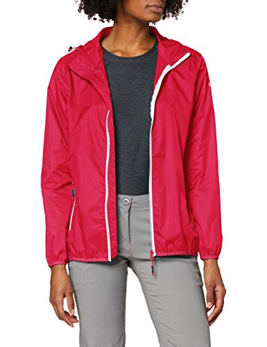 CMP Rain Jacket with Fixed Hood Chaqueta, Mujer, Ibisco-Coral, 38 ES