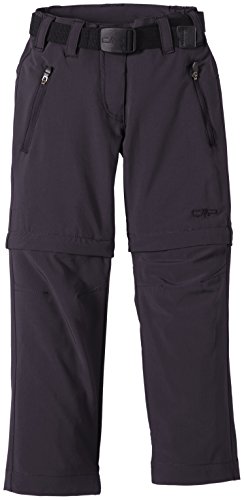 CMP Zip-Off - Pantalones deportivos para niña, color negro, talla 128 cm