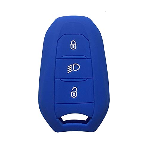 Cover Holder Car Key Fob Case 5008 DS5 DS6 For Peugeot 208 DS3 For Citroen C4 C5 X7 Silicone Rubber Smart Remote Key Cover Blue