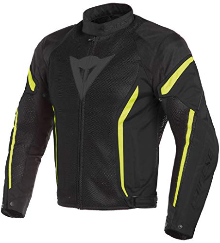 Dainese 1735202-N49-54 Chaqueta para moto Verano, Negro/Negro/Fluo Amarillo, 54 EU