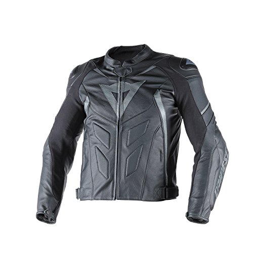 Dainese-AVRO D1 Chaqueta de piel , Negro/Negro/Antracite, Talla 52