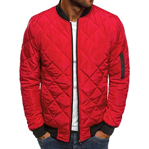 De Lana para Slim Elegante Manga Larga Trench Coat Larga Parka Abrigo Sección Media y LargaChaqueta Color Sólido Hombre Rojo 3XL