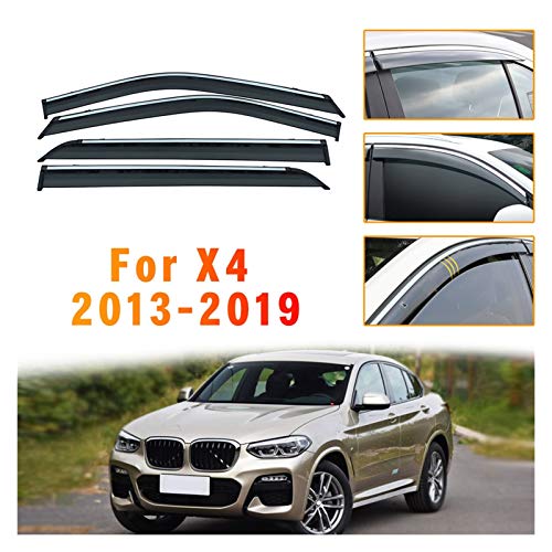 Deflectores de Viento para BMW X4 2013-2019 Visores De La Ventana del Coche De Humo Sun Rain Guard Wind Sunny Visor Deflectors Hxjh Visera Lateral