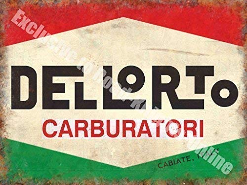 Delloroto Carburatori. pasaporte. Italia. Carb, carburador. para bicicletas, motor ciclomotores Antigua retro, vintage para casa, casa, tienda, bar, pub o garaje Metal/Cartel De Acero Para Pared - acero, 20 x 30 cm