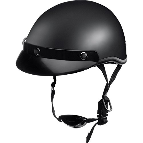 Delroy Casco Jet Casco de Media Concha de Motocicleta para Mujer y Hombre, Braincap, la Carcasa del Casco es de policarbonato, Almohadillas Lavables, Incluye Visera extraíble, Cierre rápido, S-XXL