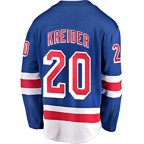 DEMWY Hombre/Mujer/Juventud_Chris_Kreider_#20_Azul_Chándales_Hockey_Jersey S-XXXL