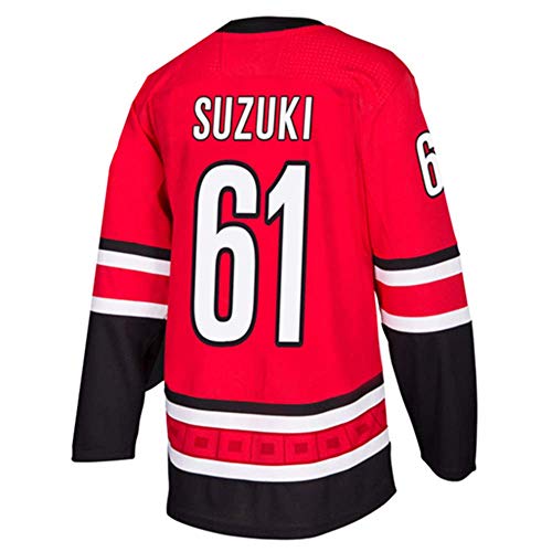 DEMWY Hombre/Mujer/Juventud_Ryan_Suzuki_#61_Rojo_Juego_Chándales_Hockey_Jersey S-XXXL