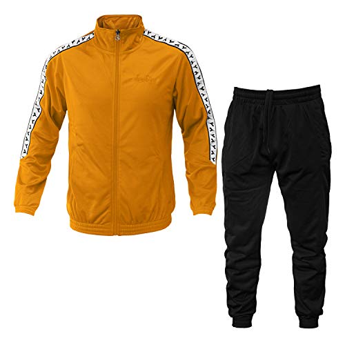 Diadora Chándal para hombre de poliéster con cremallera completa, talla S a 3XL, Art.101 (Orange Mustard - S / 46)