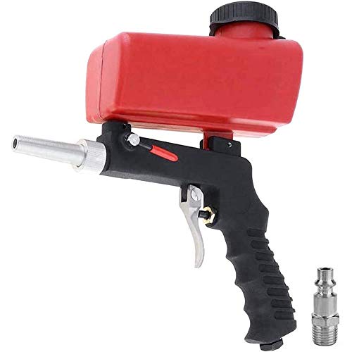 DollaTek Pistola neumática de chorro de arena pequeña portátil de mano pistola de chorro de arena roja