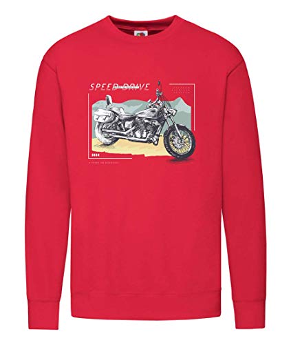 Druckerlebnis24 Sudadera – Moto ciclomotor Route66 America – Sudadera unisex para niños – Niño y niña rojo 8 años