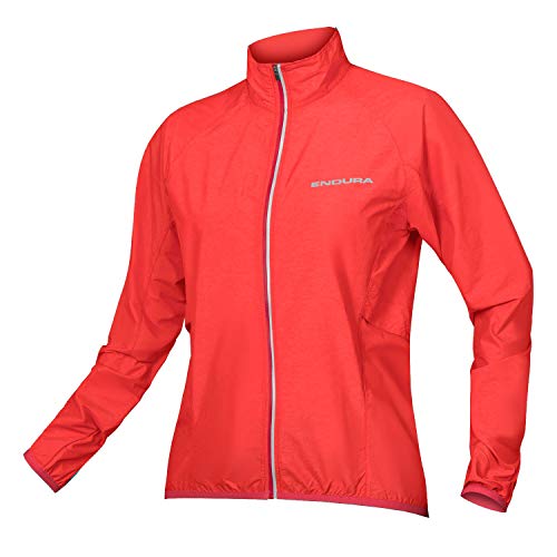 Endura Pakajak - Chaqueta de ciclismo para mujer, ultra plegable, resistente al viento, color coral