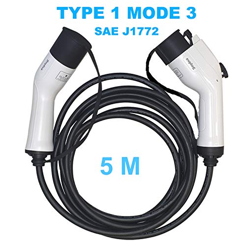 evplug / Cable de Carga para Coches Eléctricos EV, PHEV | 3.6 kW / 7.4 kW / 11 kW / 22 kW | Typ 2 IEC 62196-2 - Typ 1 SAE J1772 | 3-5 m