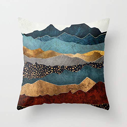 Funda De Almohada De Oficina Mountain Peak Sun Funda De Cojín De Sofá De Casa Impresa Abstracta 45 * 45cm 45*45cm A