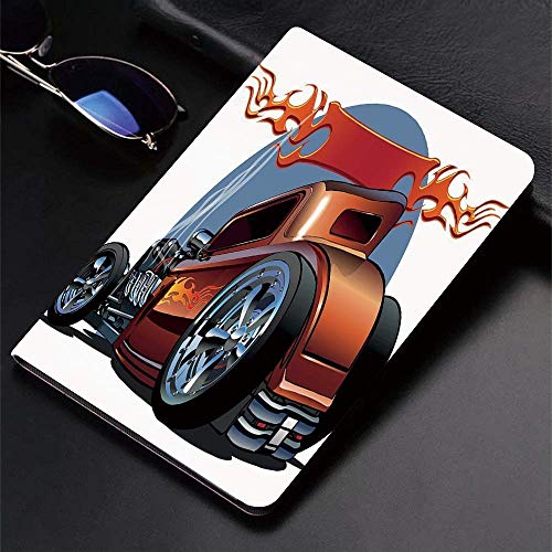 Funda para iPad (9,7 pulgadas, modelo 2018/2017, sexta / quinta generación) Funda inteligente ultradelgada y ligera, coches, dibujos animados Hot Rod, antiguo, personalizado, clásico, americano, motor