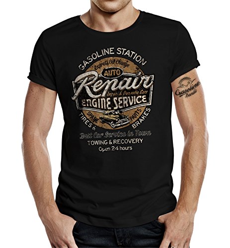 Gasoline Bandit® Camiseta de motorista con diseño de coche Repair Station Negro XXXL