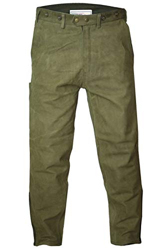 German Wear, pantalones largos de piel traje típico de caza cazador Pantalones Pantalones de caza caza verde/marrón claro, Hombre, color Grn, tamaño 52