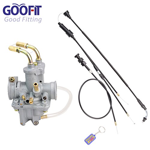 GOOFIT Carburador 20 Minimoto Chino Reemplazo con Cable Acelerador con Cable de Arranque para PY50 QT50 PW50 MA50 1981-2009 Pit Bike Motor Scooter y Ciclomotor Go Kart Plata