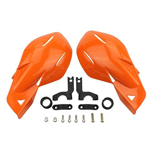 GOOFIT Paramanos Moto, 22mm Protector Manillar Motocross Aluminio Universal para Pit Bike Off-Road Scooter ATV Quad Pocket Bike Ciclomotor Naranja