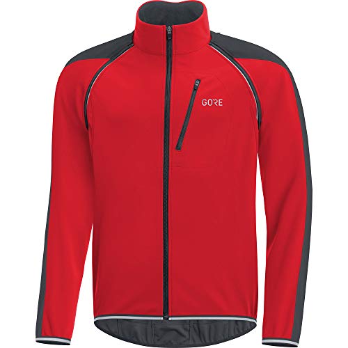 GORE WEAR C3 Chaqueta de hombre Zip-Off GORE WINDSTOPPER, S, Rojo/Negro