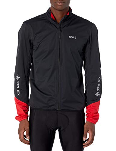 GORE WEAR C5 Chaqueta de ciclismo de hombre GORE-TEX, L, negro/rojo