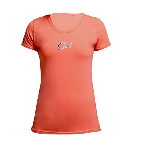 Gul 2017 Ladies Tee Fit Short Sleeve Rash Vest CORAL RG0367-B2 Sizes- - Ladies 12