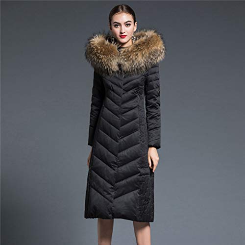 GUXIU Chaqueta de Mujer de Gama Alta de Color sólido Moda Chaqueta de Invierno de Gran tamaño Temperamento Chaqueta de Pluma de Mujer del Temperamento,Negro 1,XXL