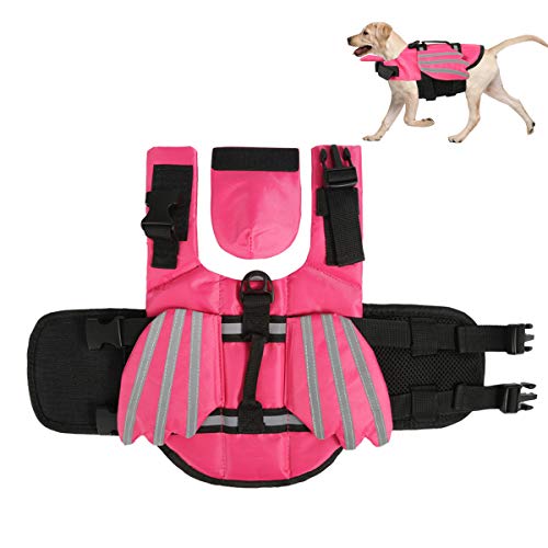 Haokaini Chaleco Salvavidas para Perros Chaleco Salvavidas de Flotación para Mascotas con Alas Traje de Baño para Salvavidas para Perros para La Seguridad del Agua en La Piscina Paseos en