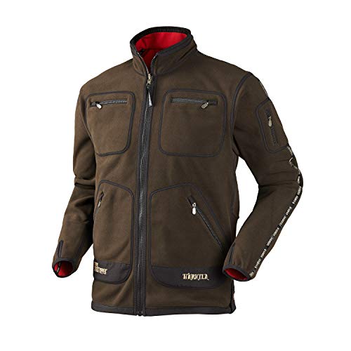 Härkila Kamko - Chaqueta de forro polar, color marrón y rojo con membrana Gore Windstopper®, talla: L