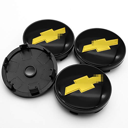 HBTTFR 4 Piezas, 60 mm, Tapas de Cubo de Rueda de Coche, Cubiertas a Prueba de Polvo, Llantas de Centro de Coche, Emblema, Insignia, Tapa de Cubo para Chevrolet Camaro Silverado Cruze Malibu