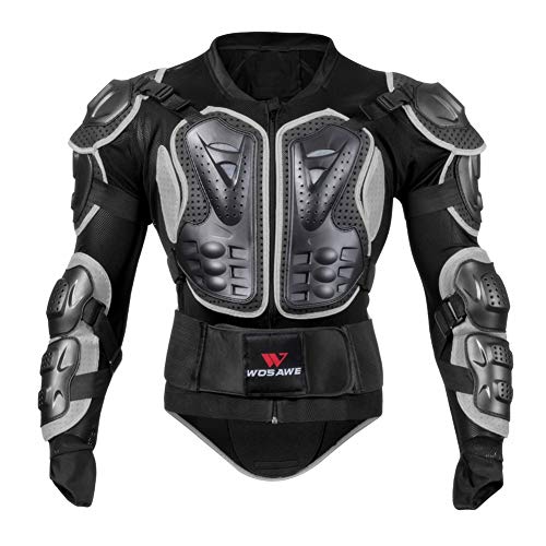 High song Chaqueta de protección de cuerpo entero para motocicleta, chaqueta de equitación, protección de hombro, muñeca, moto Clot, color negro, talla XL