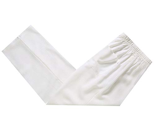 Hombres Chino Antiguo Tradicional Kung fu Color sólido Pantalones de Entrenamiento Blanco 3XL