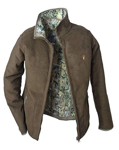 Hubertus 10878461 Pirsch - Chaqueta de forro polar reversible para mujer, color verde oliva y camuflaje L)