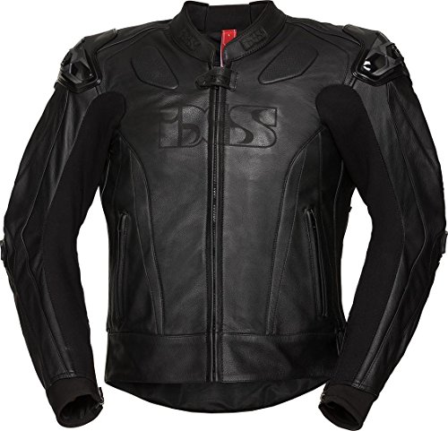 IXS X-Sport LD RS-1000 - Chaqueta de piel para moto, color negro